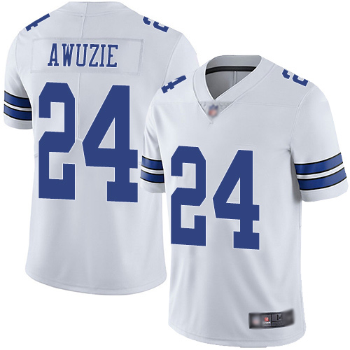 Men Dallas Cowboys Limited White Chidobe Awuzie Road 24 Vapor Untouchable NFL Jersey